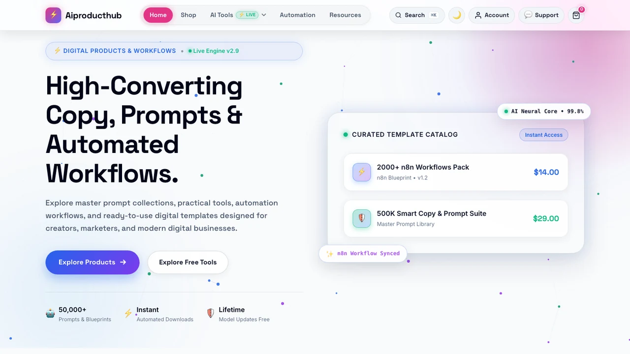 AI Product Hub custom WooCommerce store and prompt library